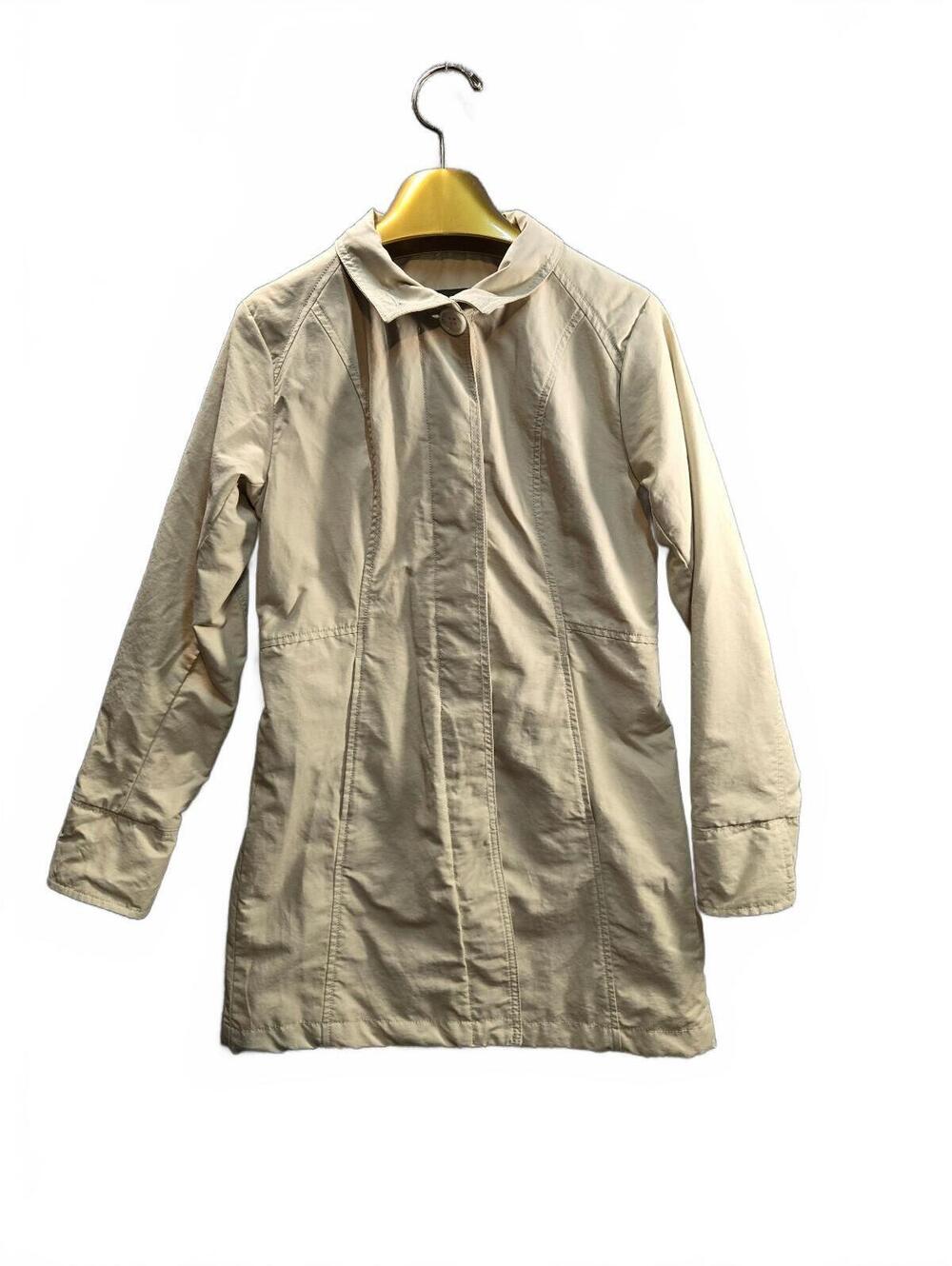 Eddie Bauer Women's Tan Trench Coat Mac Jacket Light Tan Size XS Cotton Blend